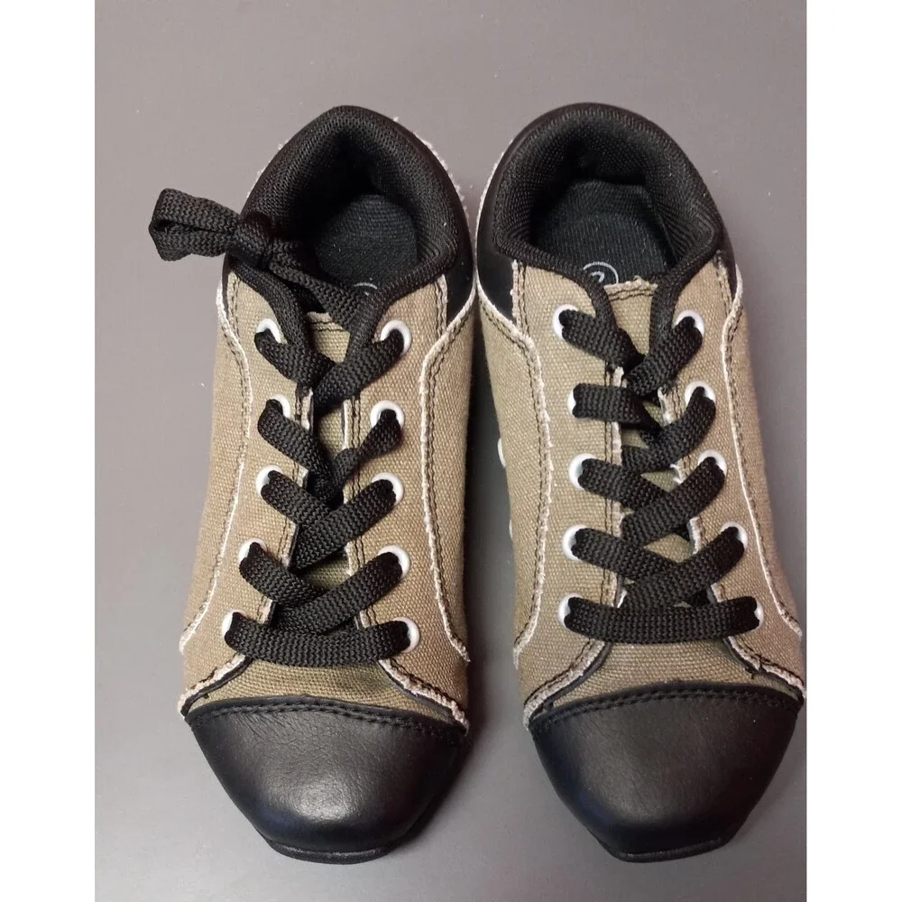 Revolution Split Sole Canvas Dance Shoes Sneakers Black Gray Child Youth Size 2